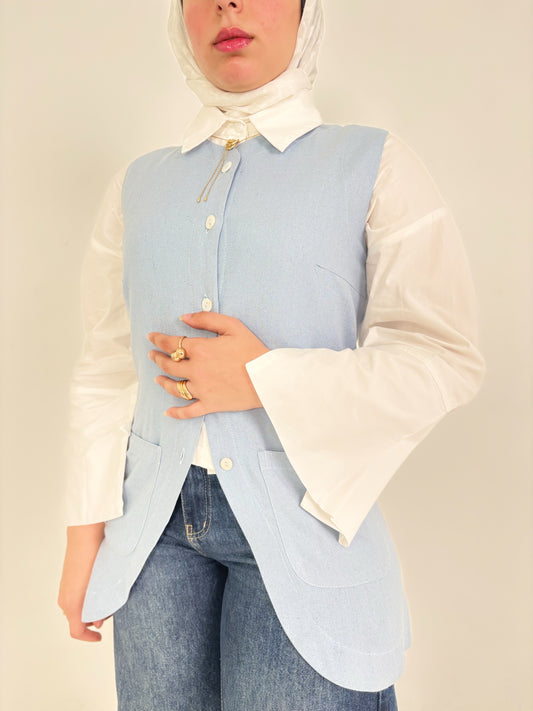 Skyline linen vest